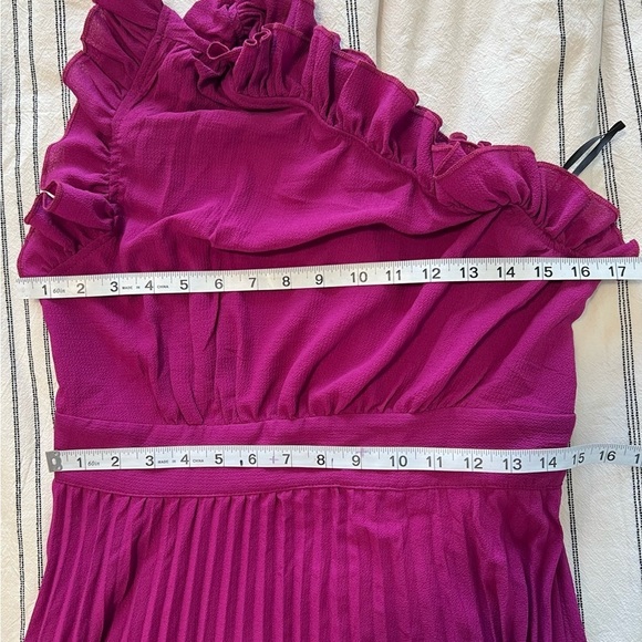 M. Boho Ruffle Trim One Shoulder Sleeveless Pleated Long Dress M. - Picture 6 of 16
